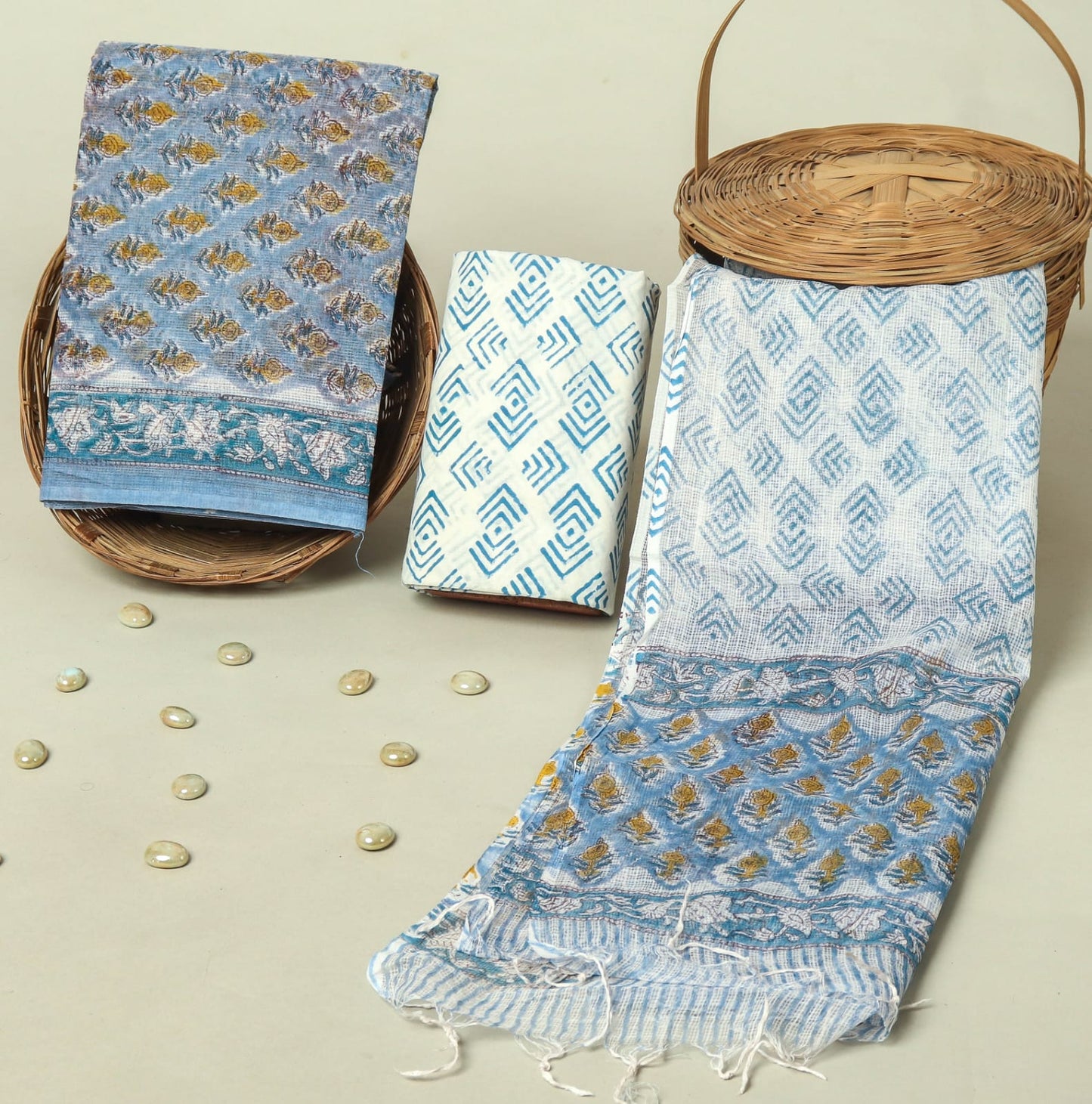 Hand Block Printed Full Kota Doriya Suit Set (FKDS002)