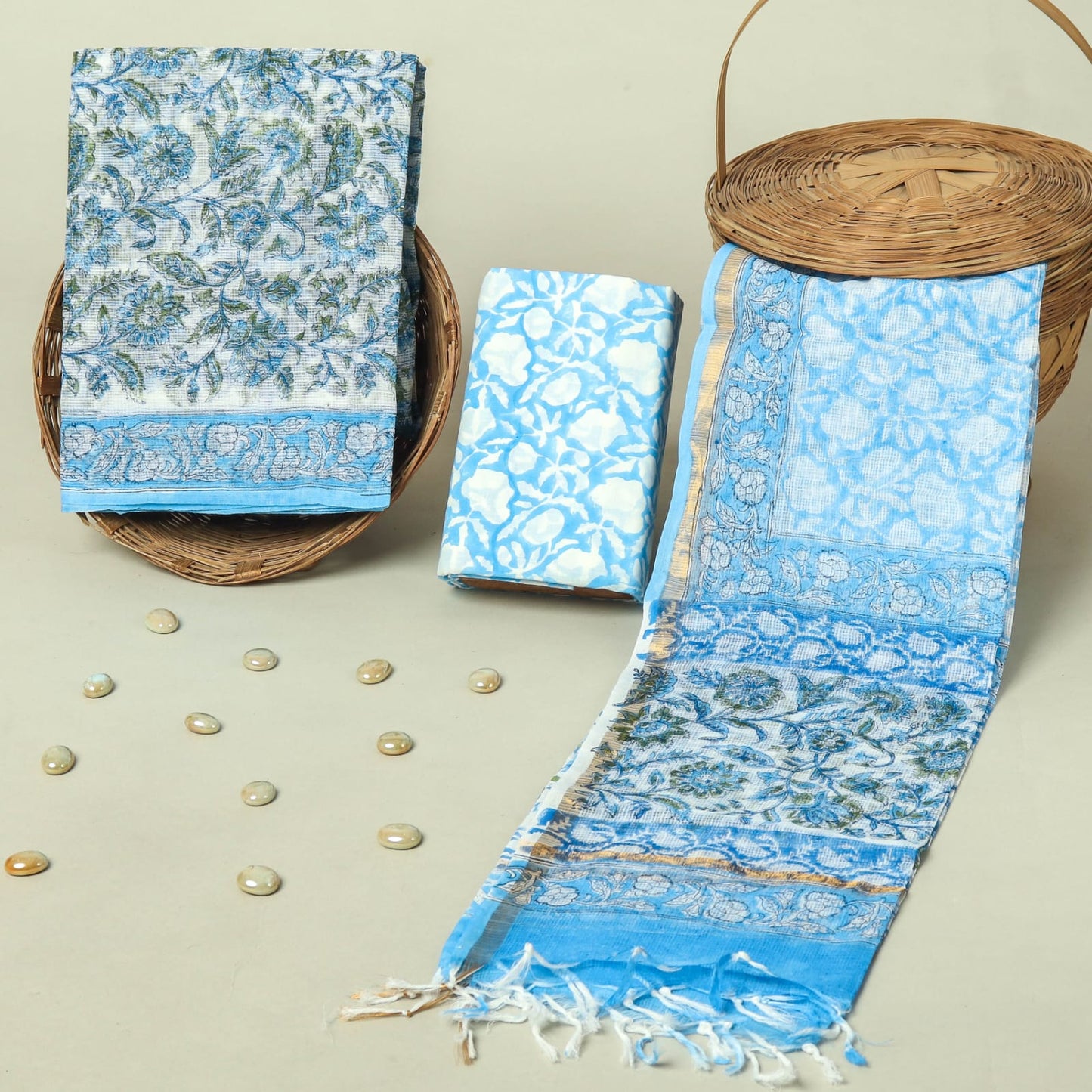 Hand Block Printed Full Kota Doriya Suit Set (FKDS004)