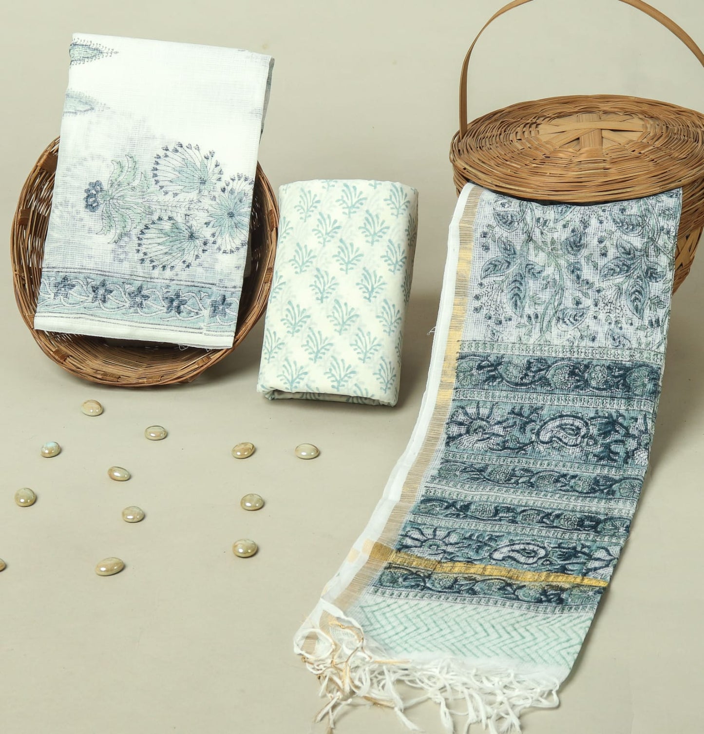 Hand Block Printed Full Kota Doriya Suit Set (FKDS005)