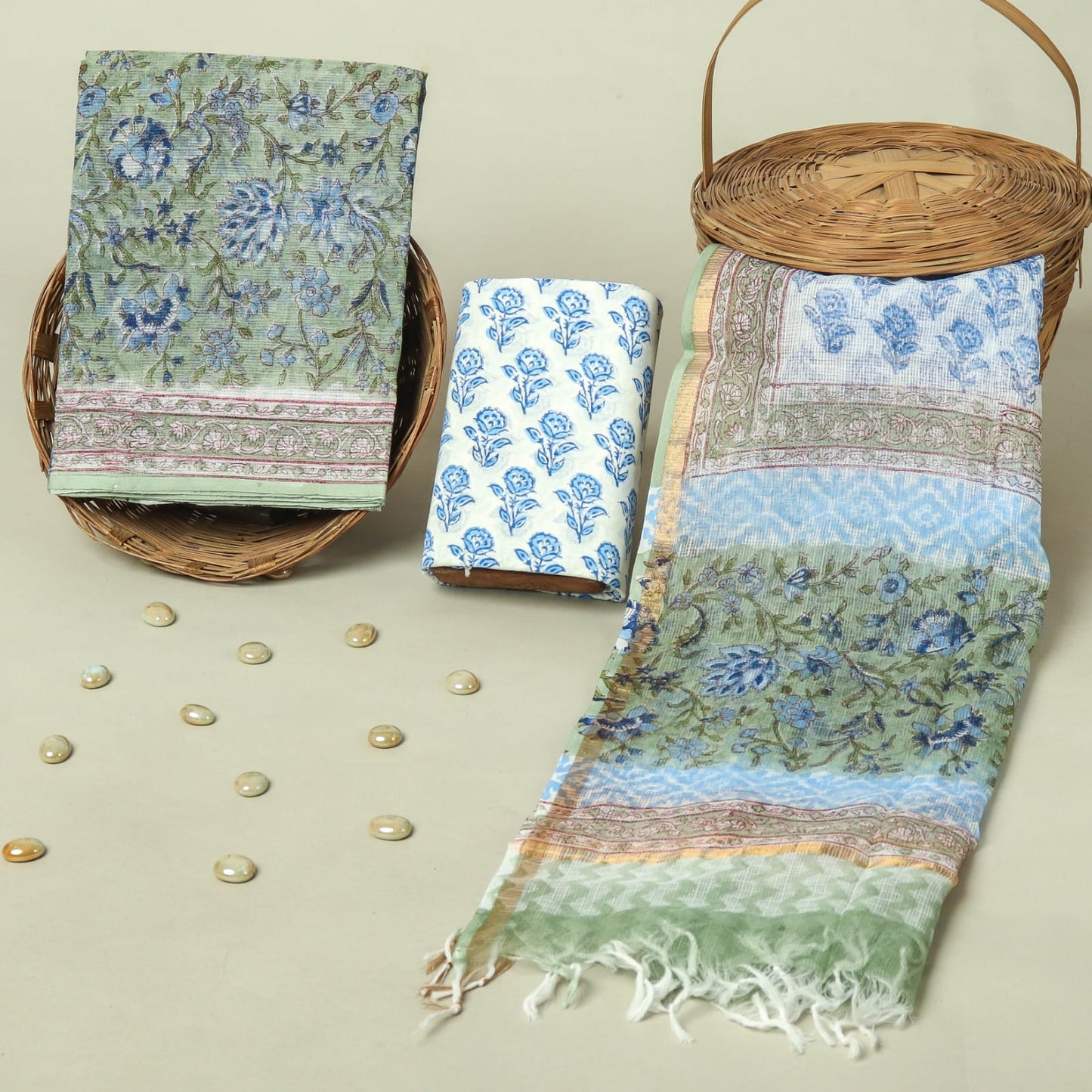 Hand Block Printed Full Kota Doriya Suit Set (FKDS015)