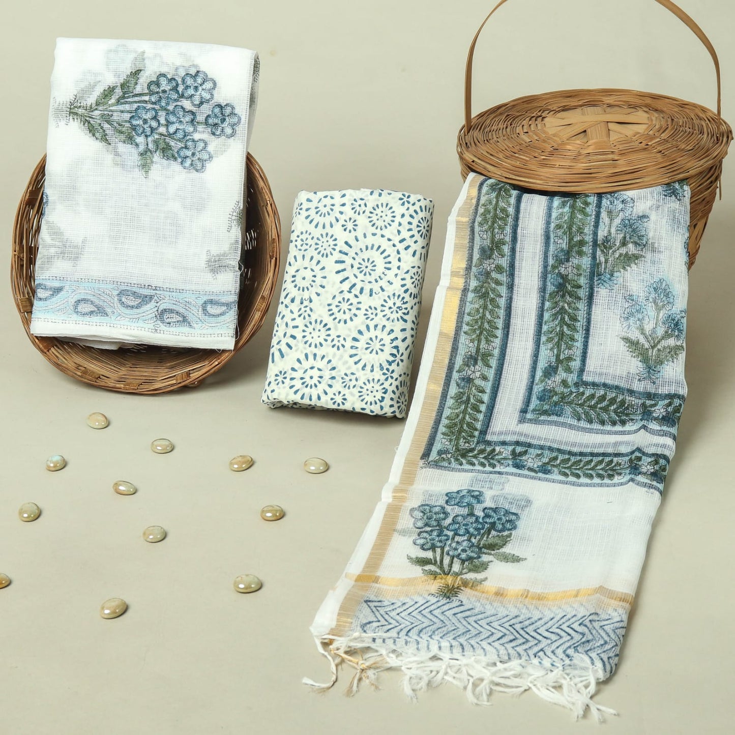 Hand Block Printed Full Kota Doriya Suit Set (FKDS019)