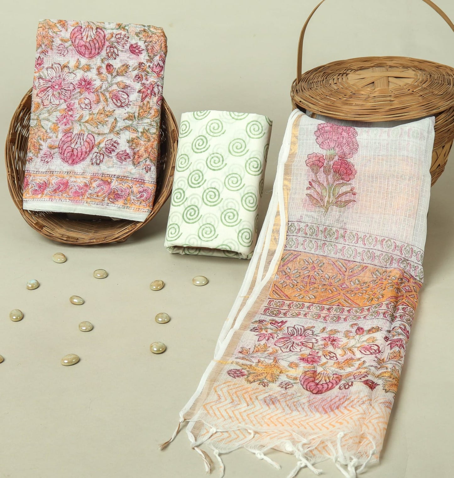 Hand Block Printed Full Kota Doriya Suit Set (FKDS027)