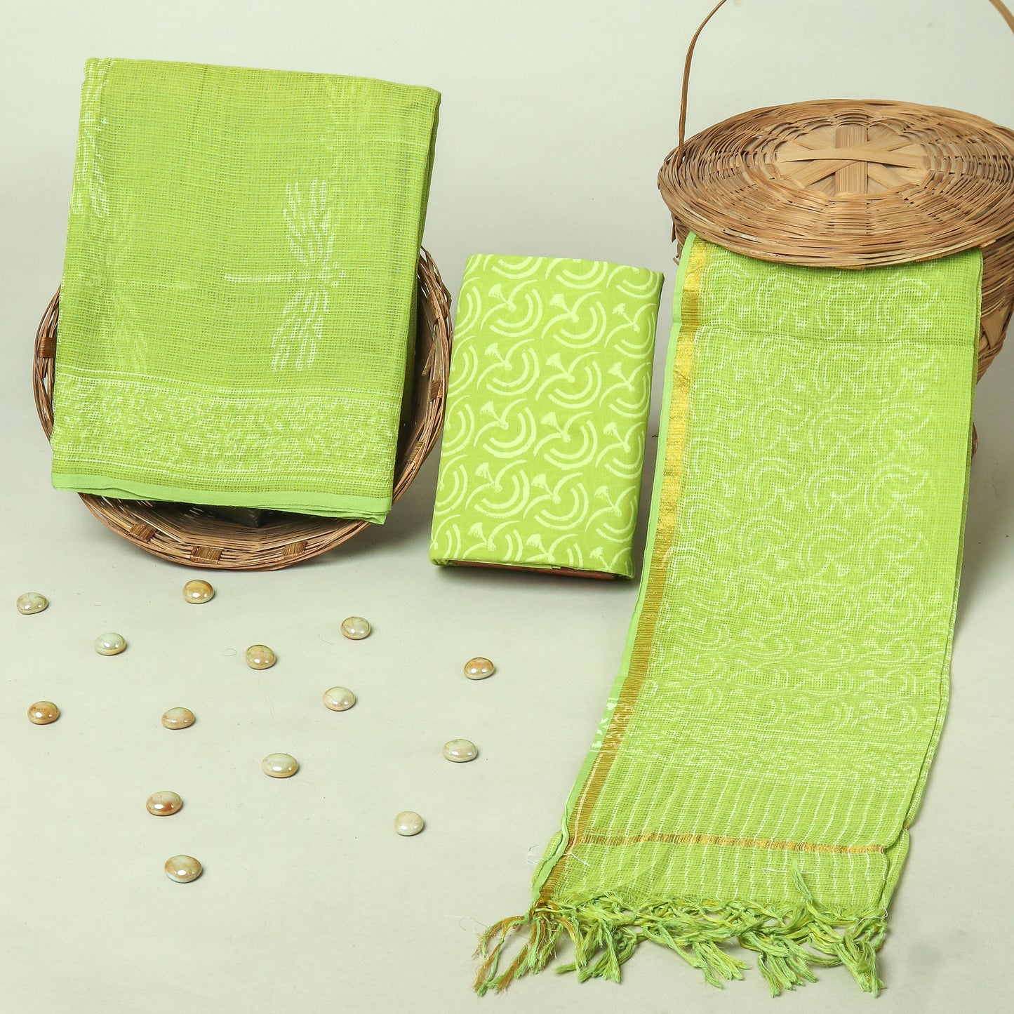 Hand Block Printed Full Kota Doriya Suit Set (FKDS052)