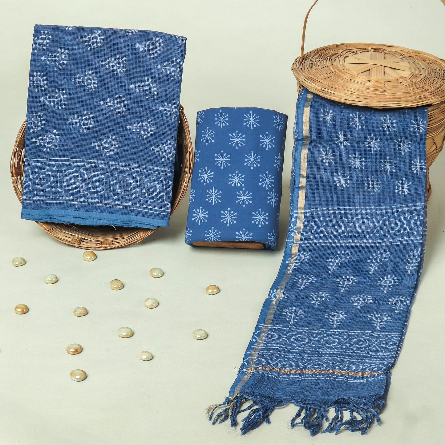 Hand Block Printed Full Kota Doriya Suit Set (FKDS057)
