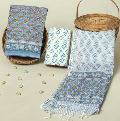 Hand Block Printed Full Kota Doriya Suit Set (FKDS002)