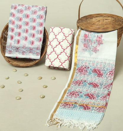 Hand Block Printed Full Kota Doriya Suit Set (FKDS006)
