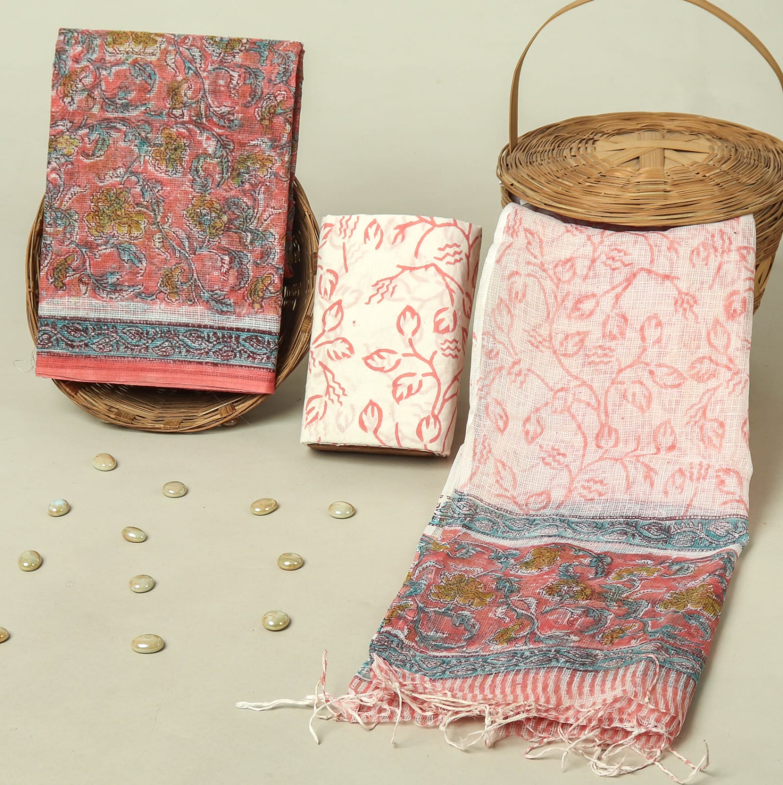 Hand Block Printed Full Kota Doriya Suit Set (FKDS011)
