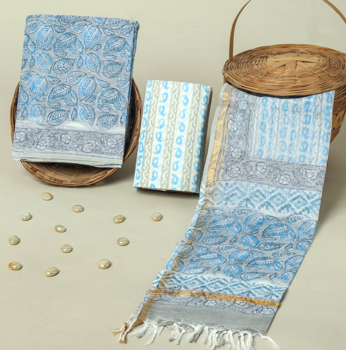 Hand Block Printed Full Kota Doriya Suit Set (FKDS014)