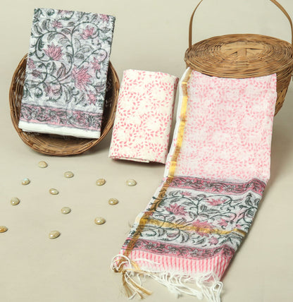 Hand Block Printed Full Kota Doriya Suit Set (FKDS017)