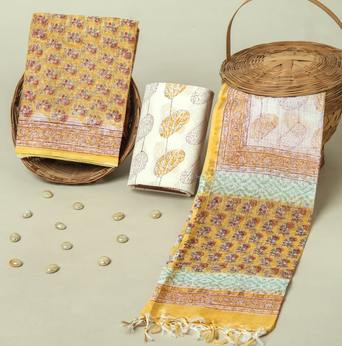 Hand Block Printed Full Kota Doriya Suit Set (FKDS021)