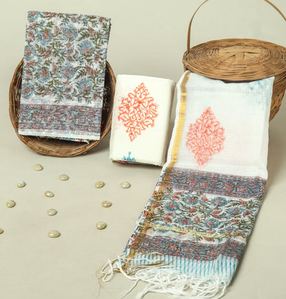 Hand Block Printed Full Kota Doriya Suit Set (FKDS029)