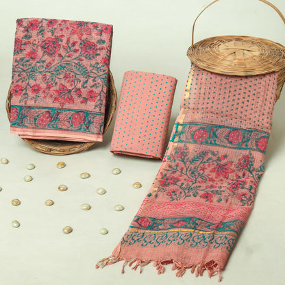 Hand Block Printed Full Kota Doriya Suit Set (FKDS030)