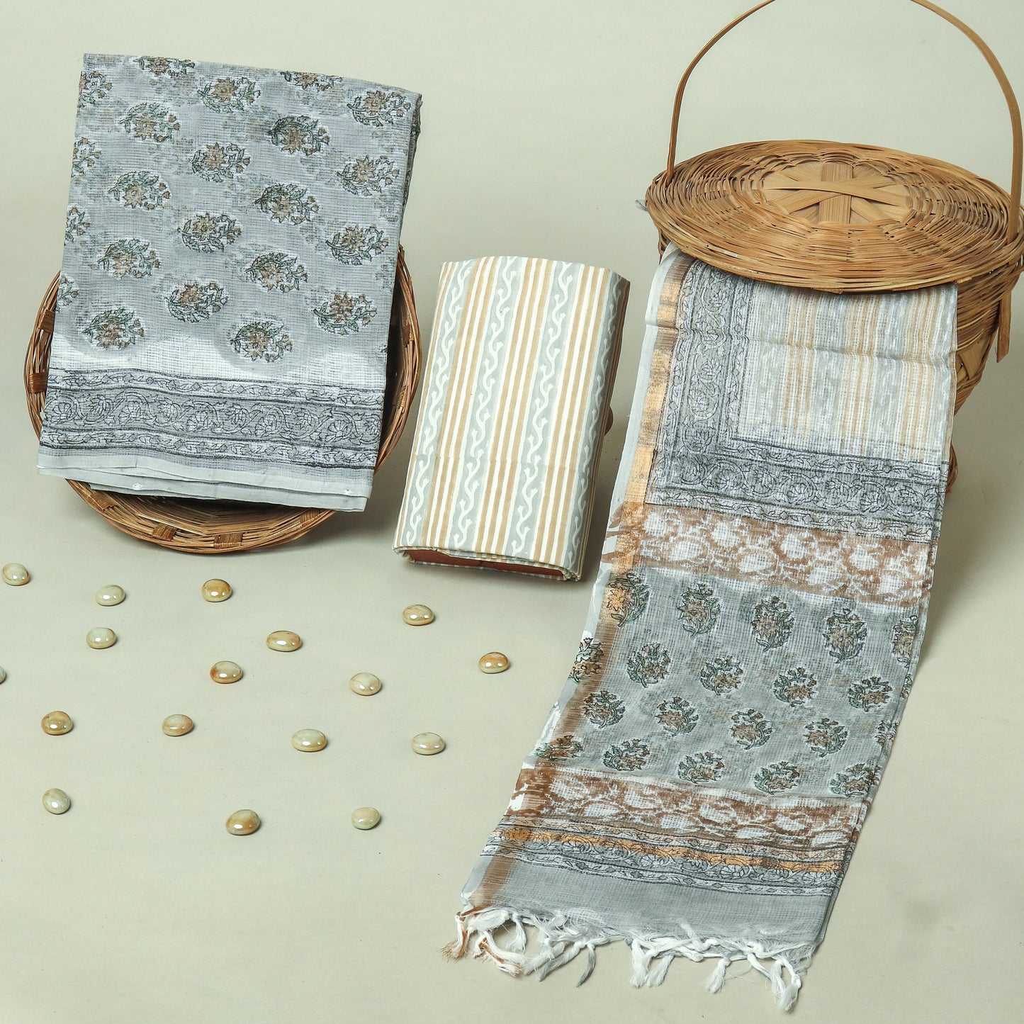 Hand Block Printed Full Kota Doriya Suit Set (FKDS032)