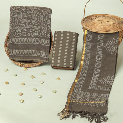 Hand Block Printed Full Kota Doriya Suit Set (FKDS034)