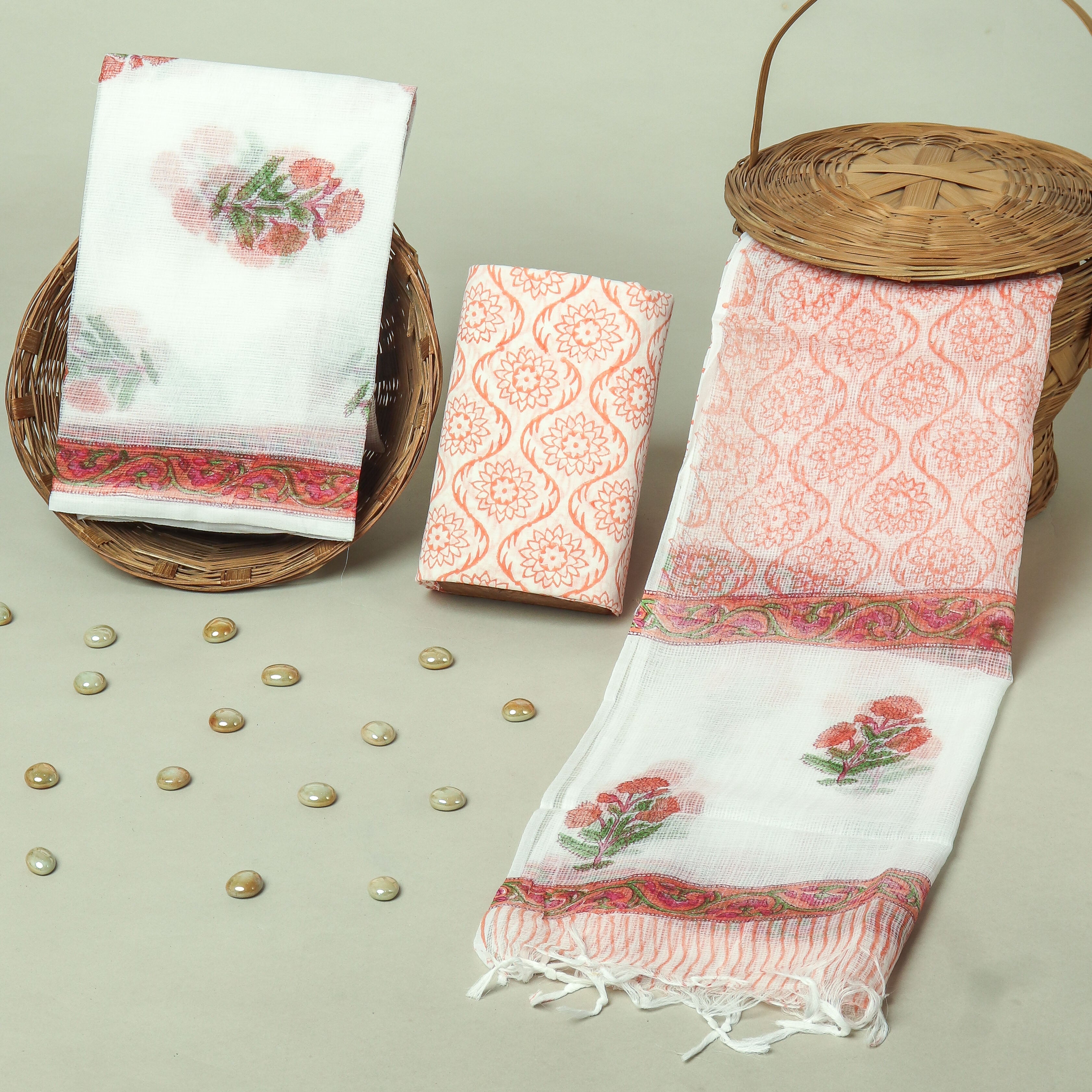 Hand Block Printed Full Kota Doriya Suit Set (FKDS035)