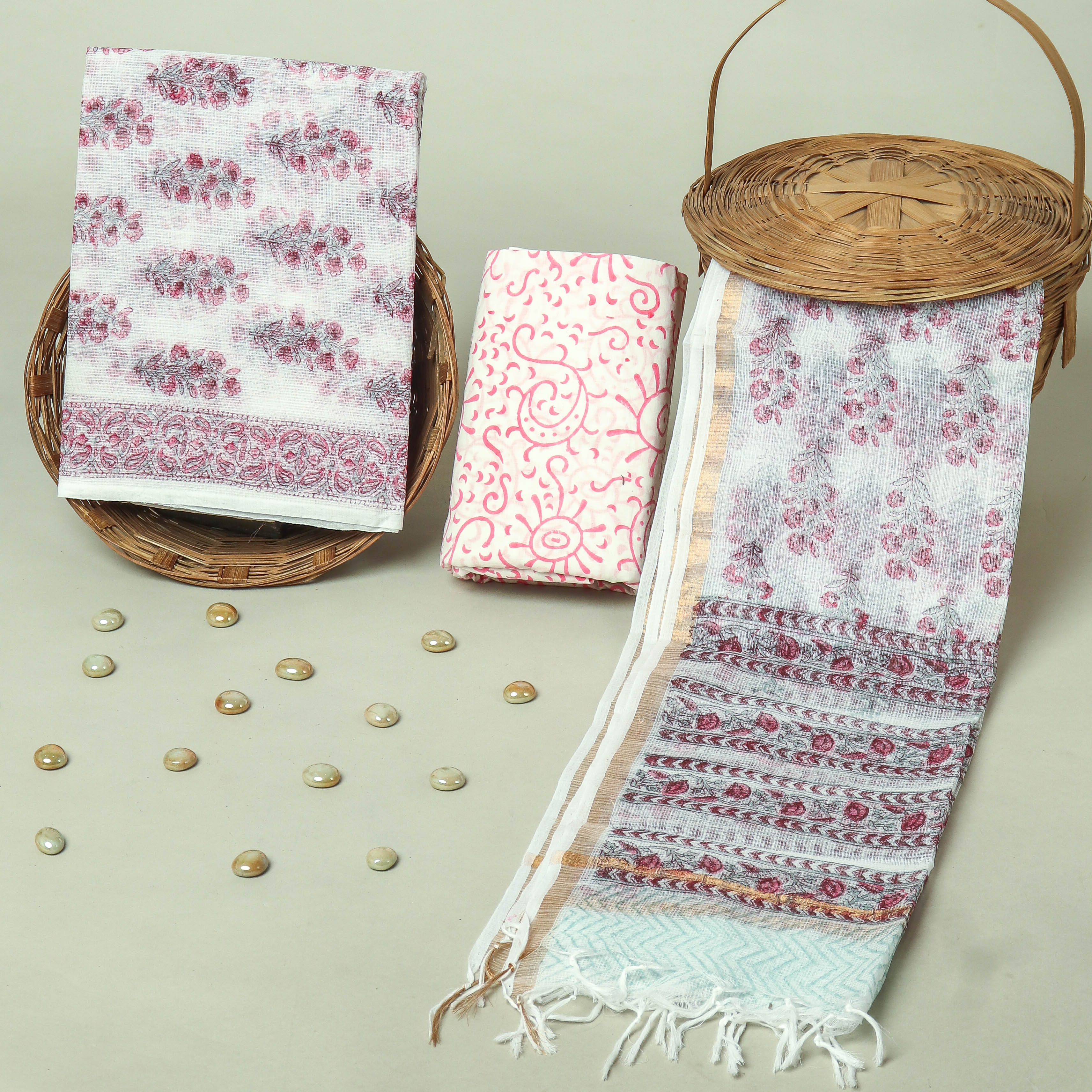 Hand Block Printed Full Kota Doriya Suit Set (FKDS037)