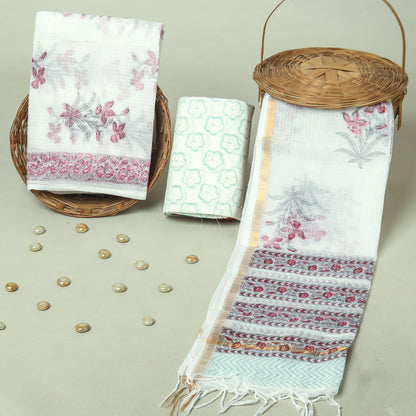 Hand Block Printed Full Kota Doriya Suit Set (FKDS038)