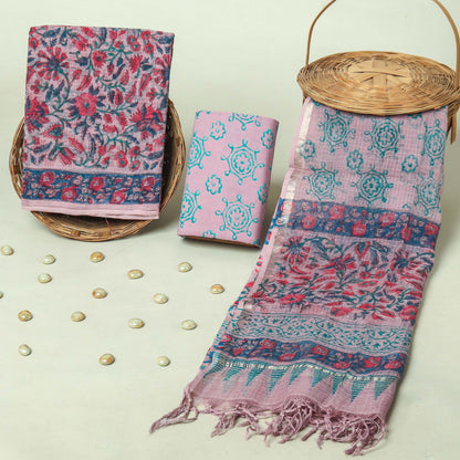 Hand Block Printed Full Kota Doriya Suit Set (FKDS039)