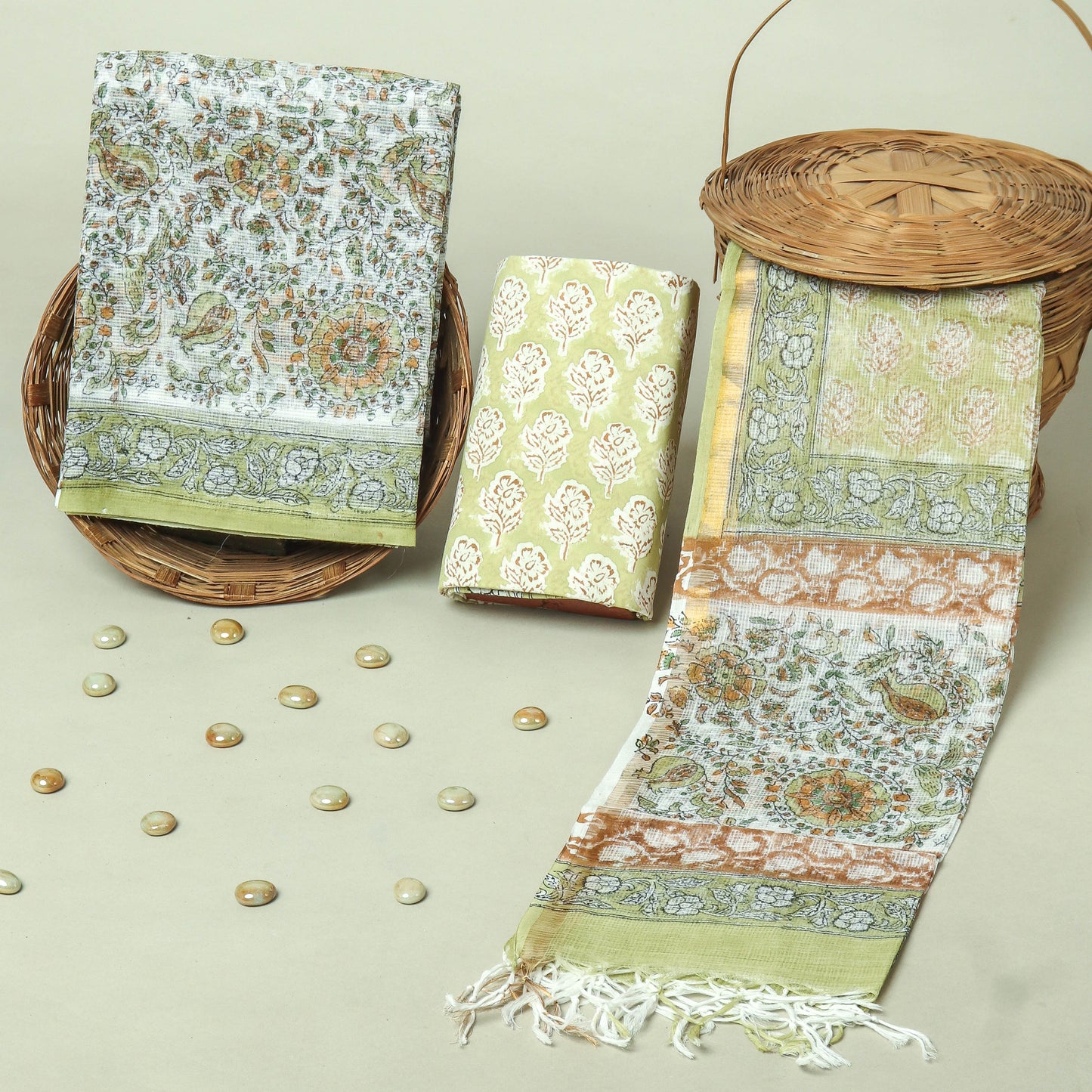 Hand Block Printed Full Kota Doriya Suit Set (FKDS040)