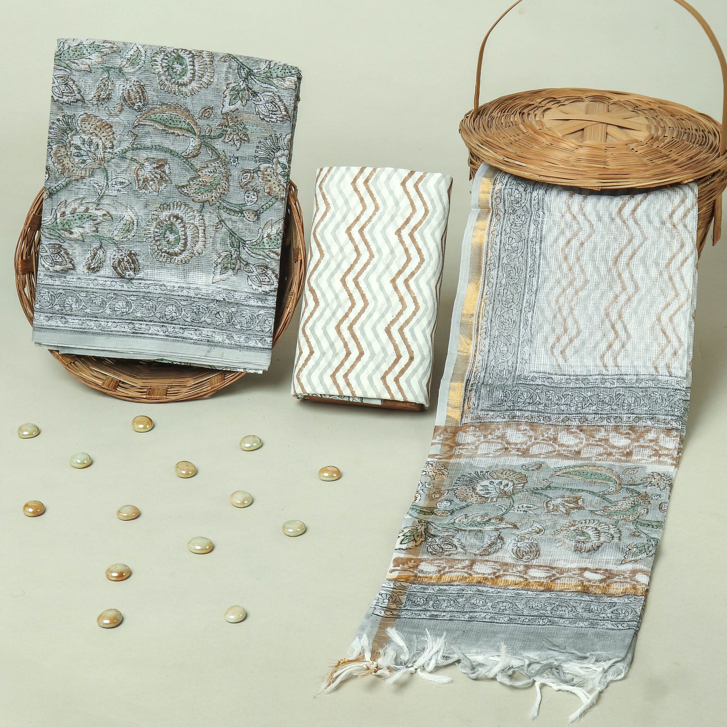 Hand Block Printed Full Kota Doriya Suit Set (FKDS041)