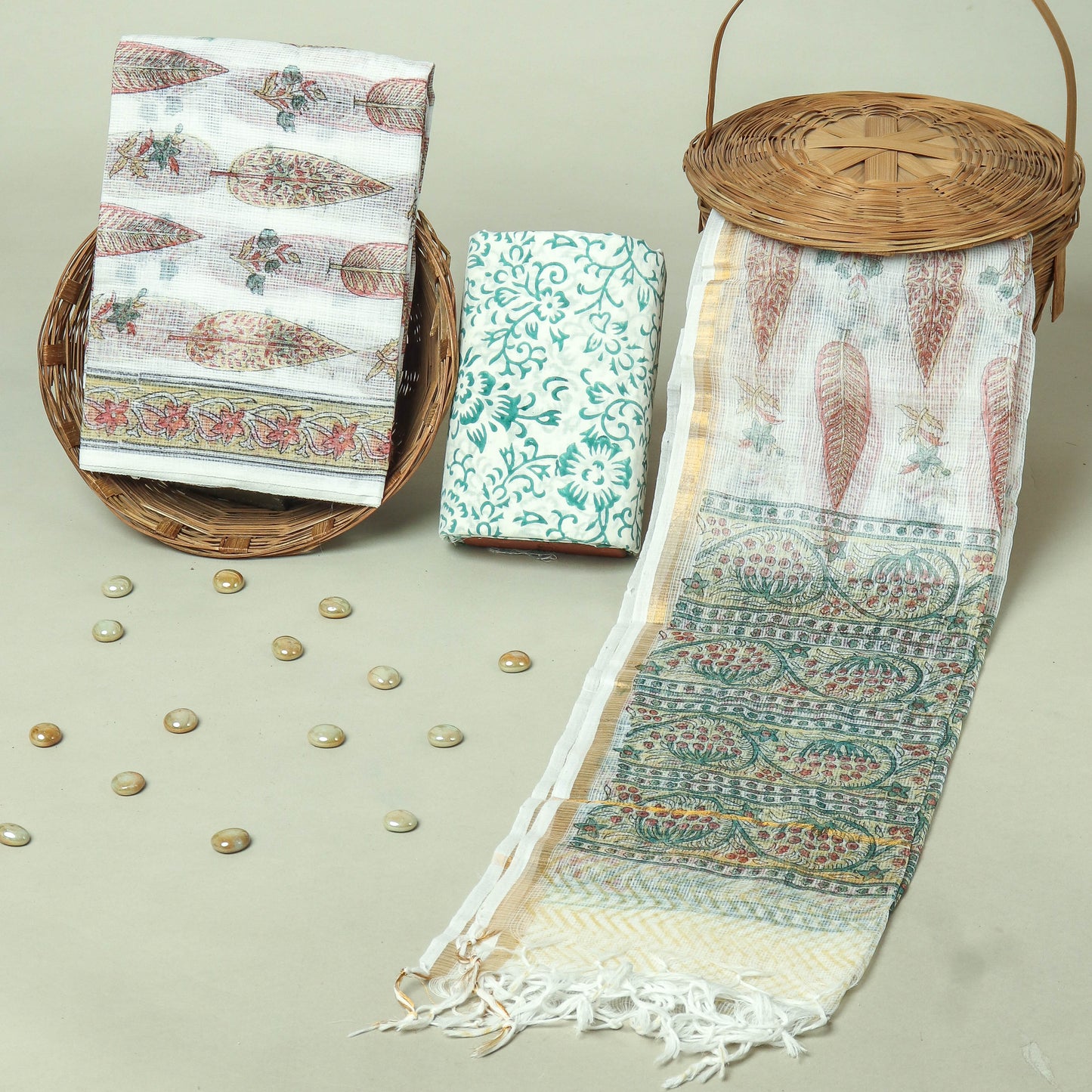 Hand Block Printed Full Kota Doriya Suit Set (FKDS042)