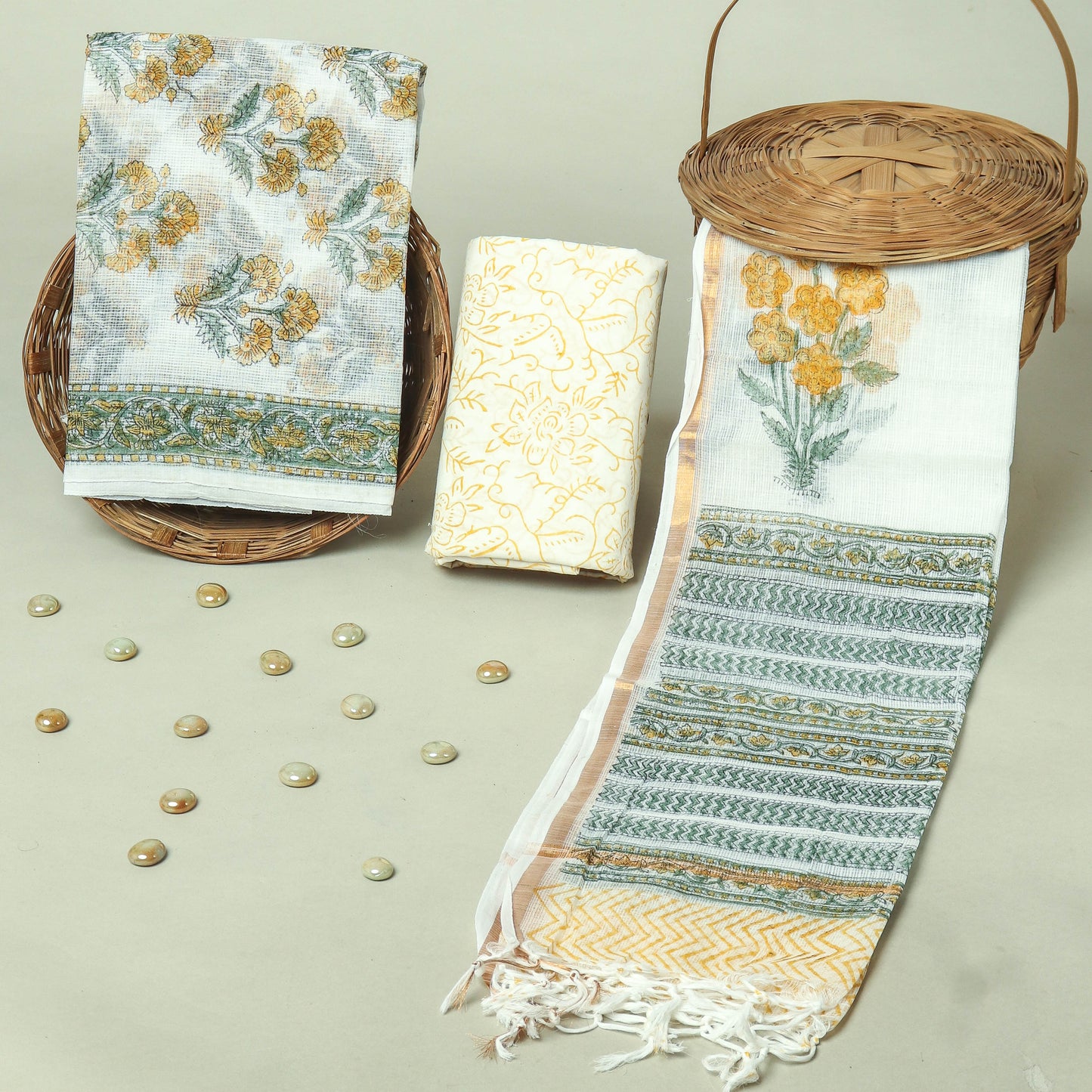 Hand Block Printed Full Kota Doriya Suit Set (FKDS046)