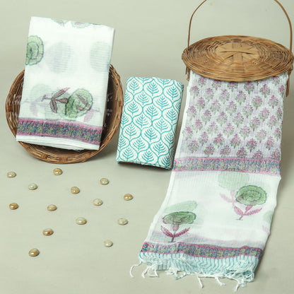 Hand Block Printed Full Kota Doriya Suit Set (FKDS050)
