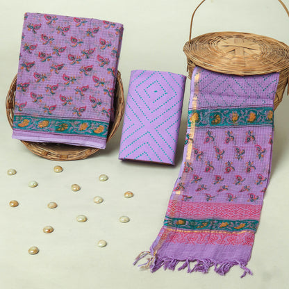 Hand Block Printed Full Kota Doriya Suit Set (FKDS051)