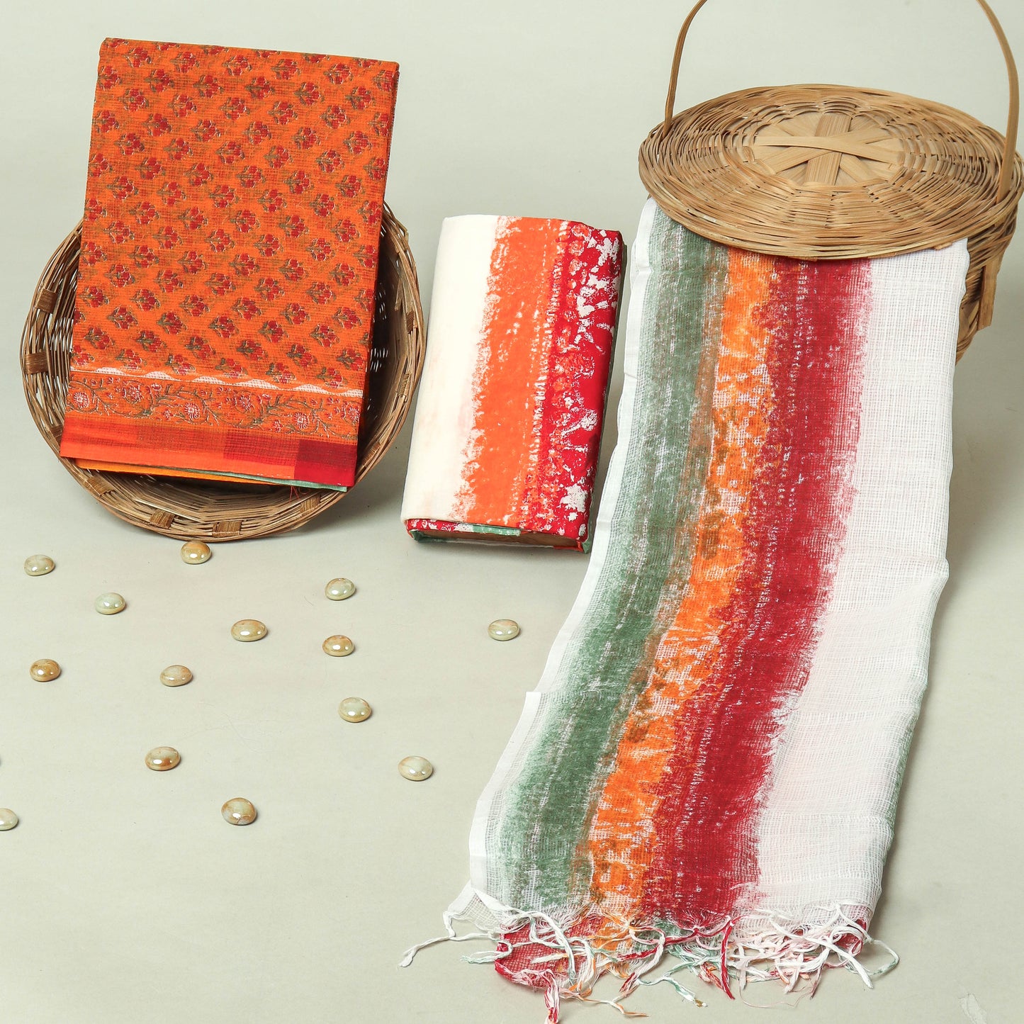 Hand Block Printed Full Kota Doriya Suit Set (FKDS059)