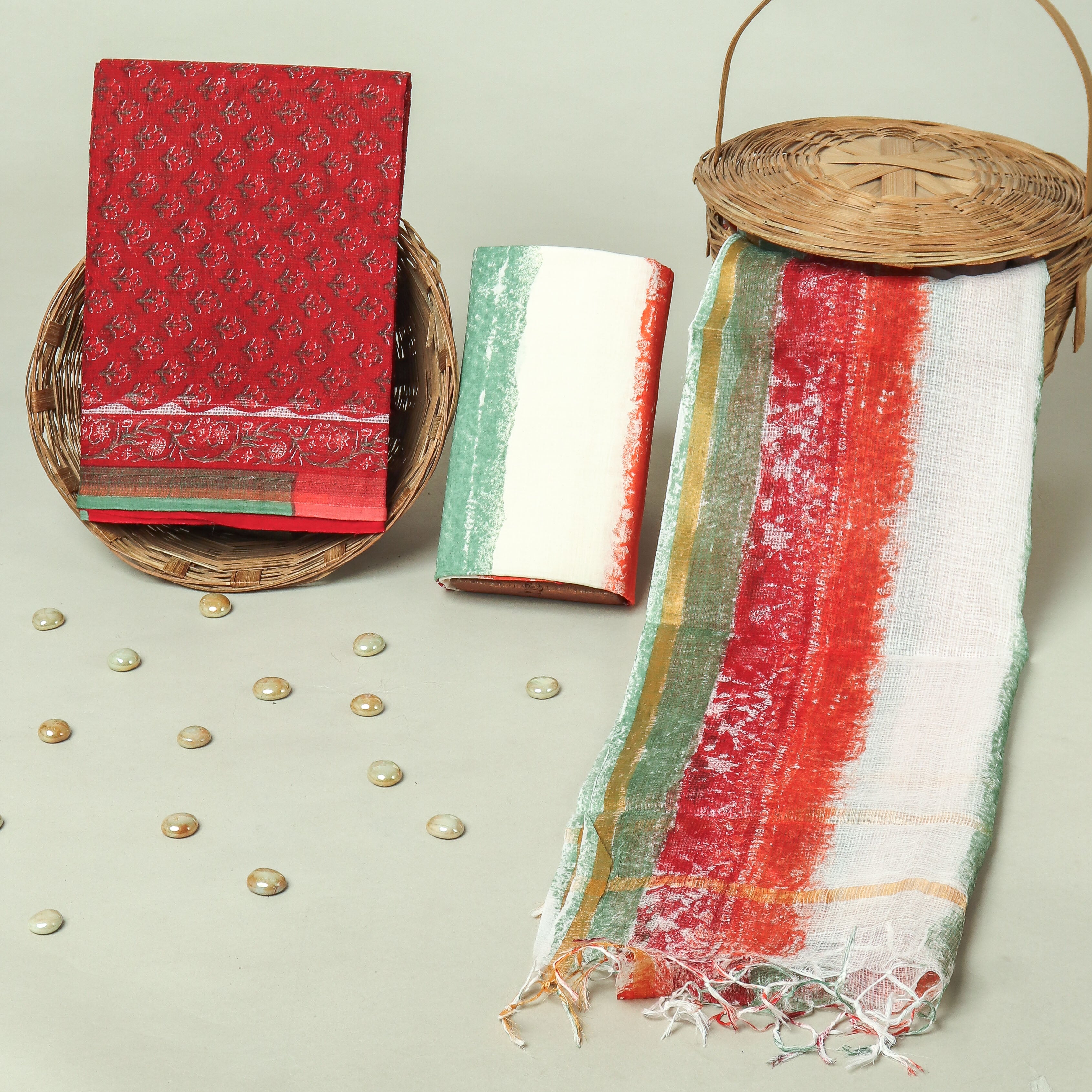 Hand Block Printed Full Kota Doriya Suit Set (FKDS062)