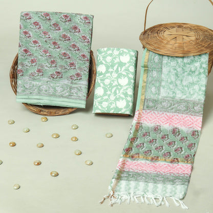 Hand Block Printed Full Kota Doriya Suit Set (FKDS063)