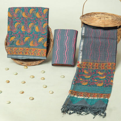 Hand Block Printed Full Kota Doriya Suit Set (FKDS064)