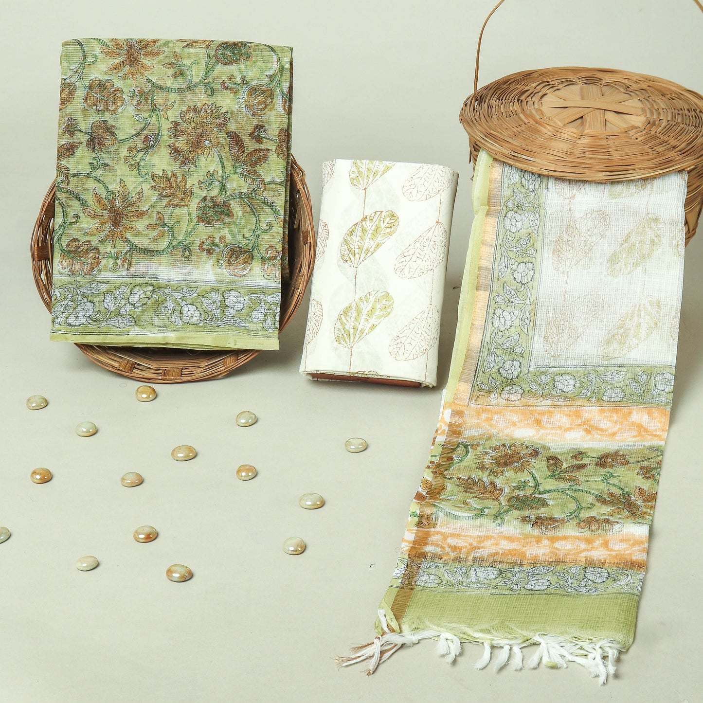 Hand Block Printed Full Kota Doriya Suit Set (FKDS066)