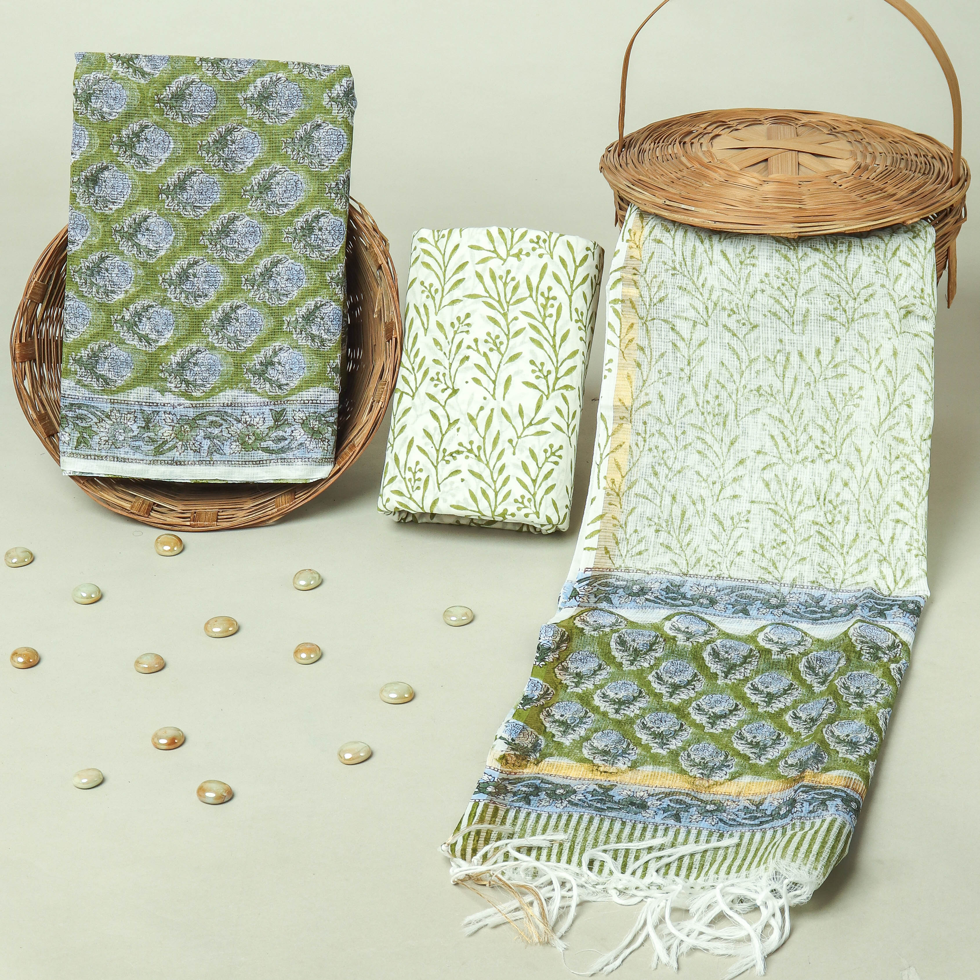 Hand Block Printed Full Kota Doriya Suit Set (FKDS069)
