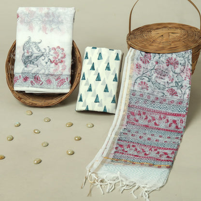Hand Block Printed Full Kota Doriya Suit Set (FKDS071)