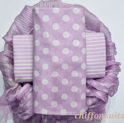 Hand Block Printed Cotton Suit with Chiffon Dupatta (CSCF020)
