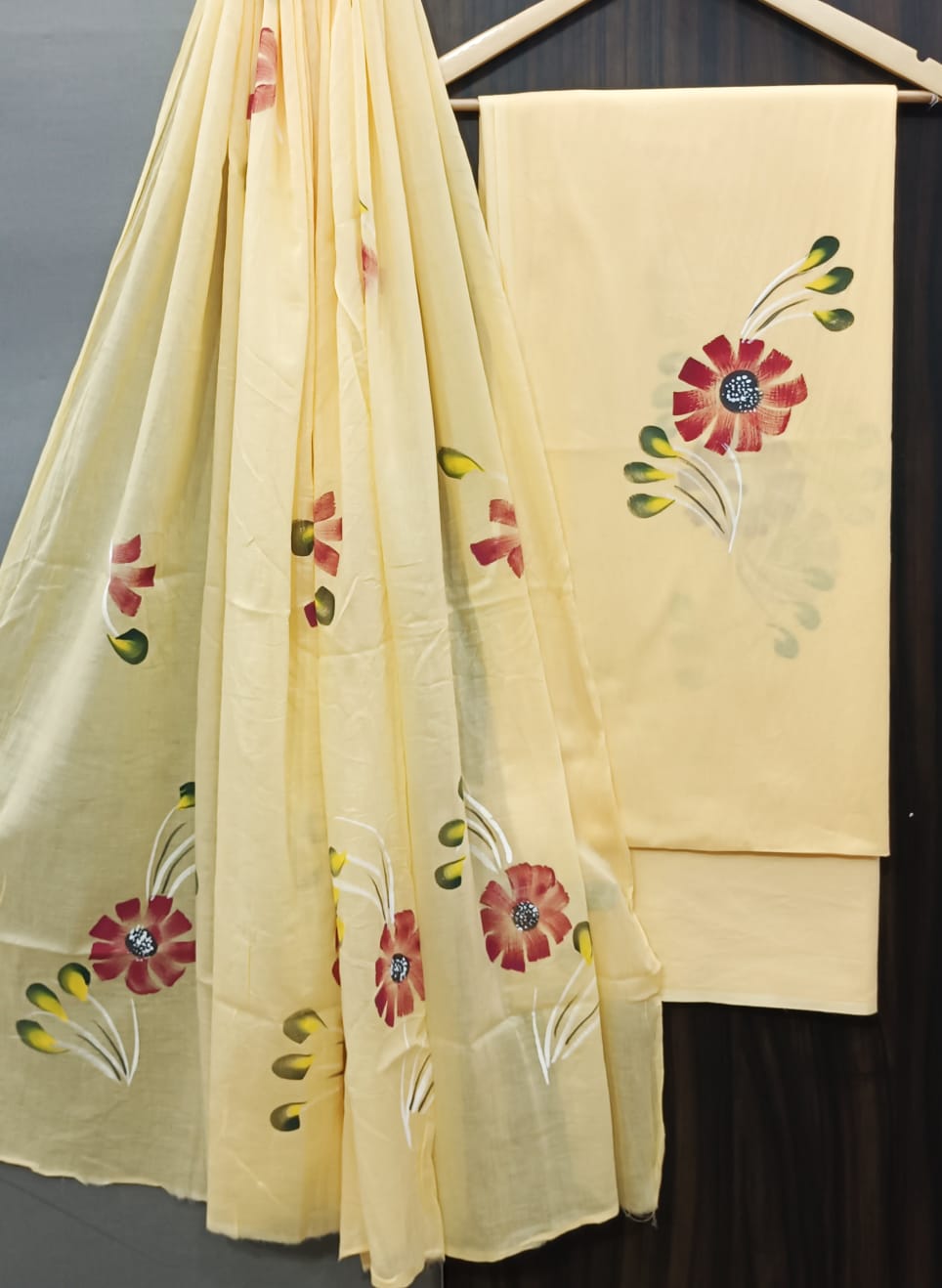 Desginer Hand Block Print Cotton Dupatta Cotton Suit (CDCS011)