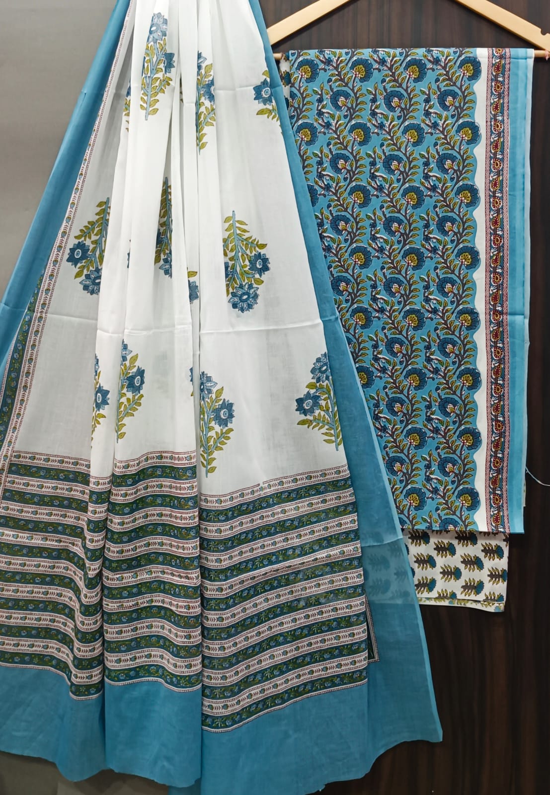 Desginer Hand Block Print Cotton Dupatta Cotton Suit (CDCS006)
