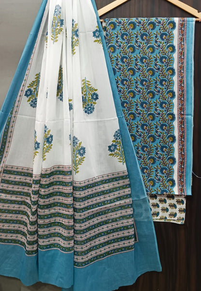 Desginer Hand Block Print Cotton Dupatta Cotton Suit (CDCS006)