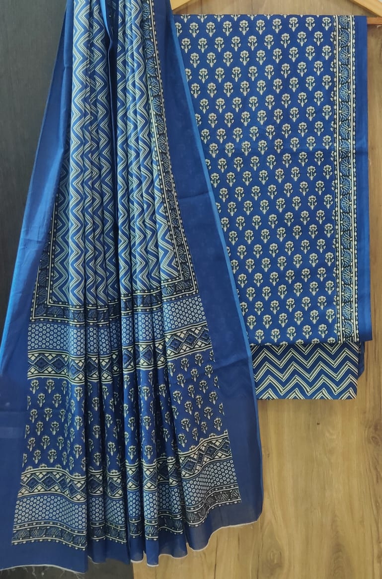 Desginer Hand Block Print Cotton Dupatta Cotton Suit (CDCS001)